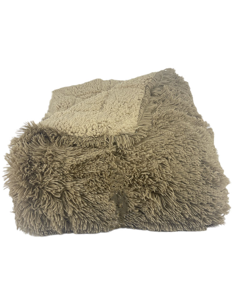 Manta Multiusos Pelo Largo Flow Borreguillo camel
