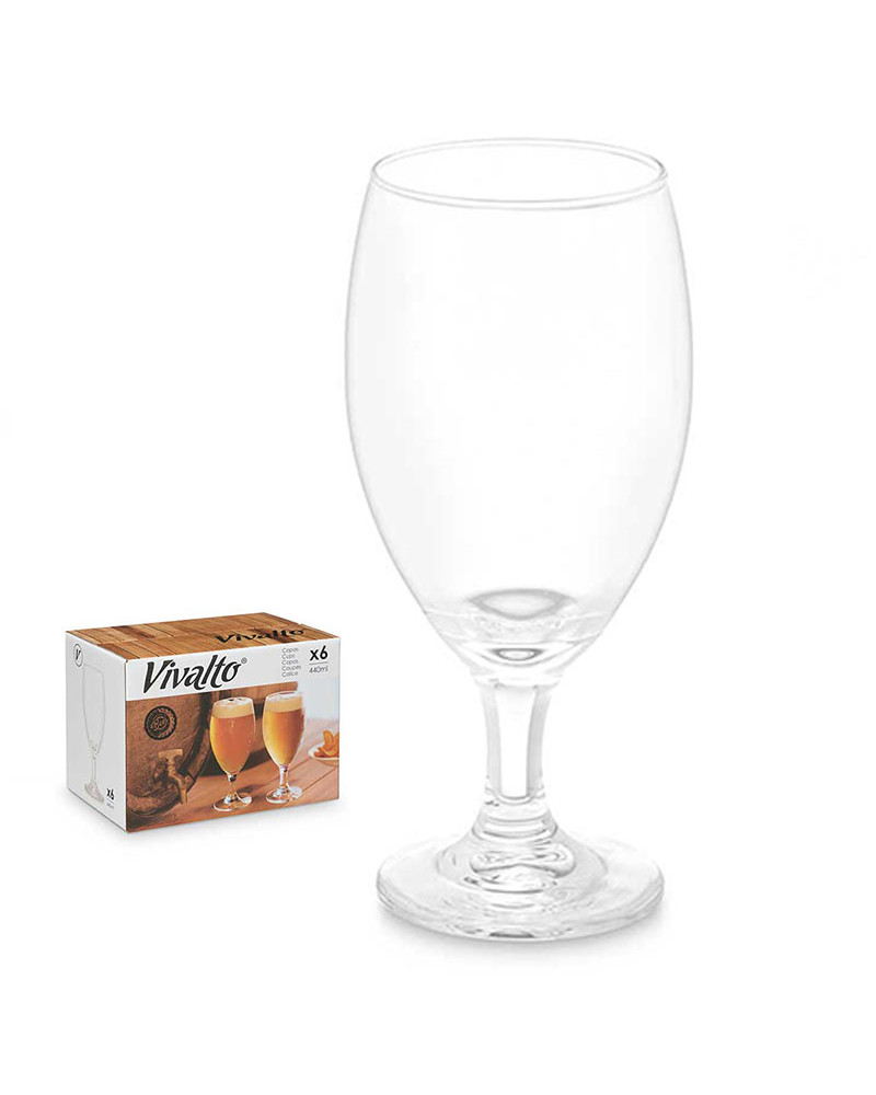 Juego 6 Copas Cerveza Cristal 440 Ml a precio barato