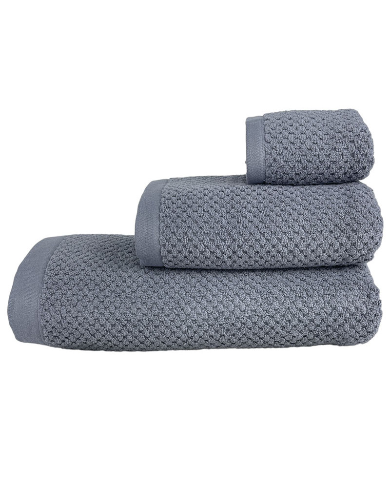 Juego Toalla Rizo 3p Algodón 560 gr Onyx Trovador gris