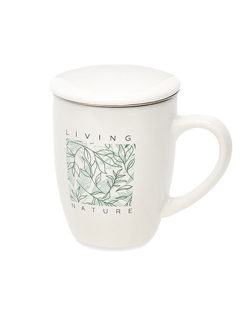 Taza Porcelana Té Nature con Tapa y Filtro a precio barato