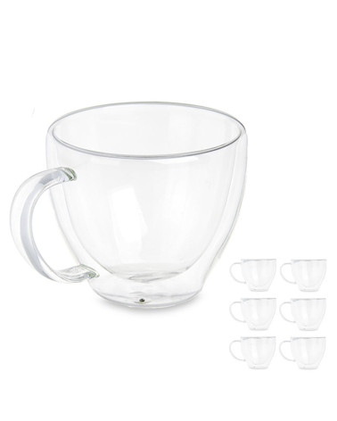 Juego 6 Tazas Café Cristal 140 Ml  a precio barato
