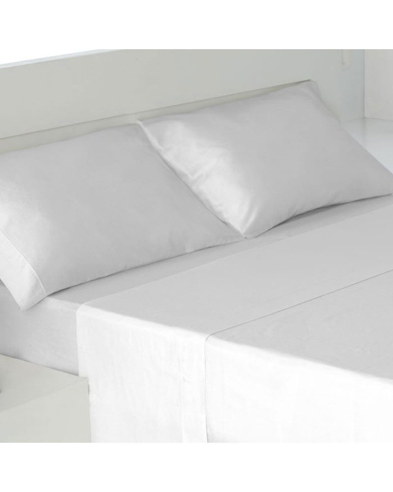 Juego Sábanas 100% algodón 145 Hilos 30 cm blanco