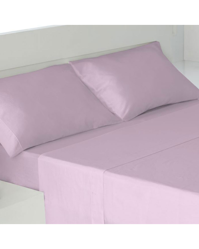 Juego Sábanas 100% algodón 145 Hilos 30 cm malva