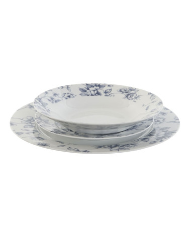 Vajilla Porcelana 18 Piezas Flores