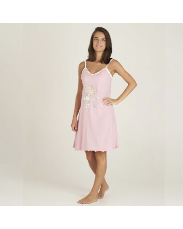 Camisón Verano Algodón Señora Estampado Osito a precio barato