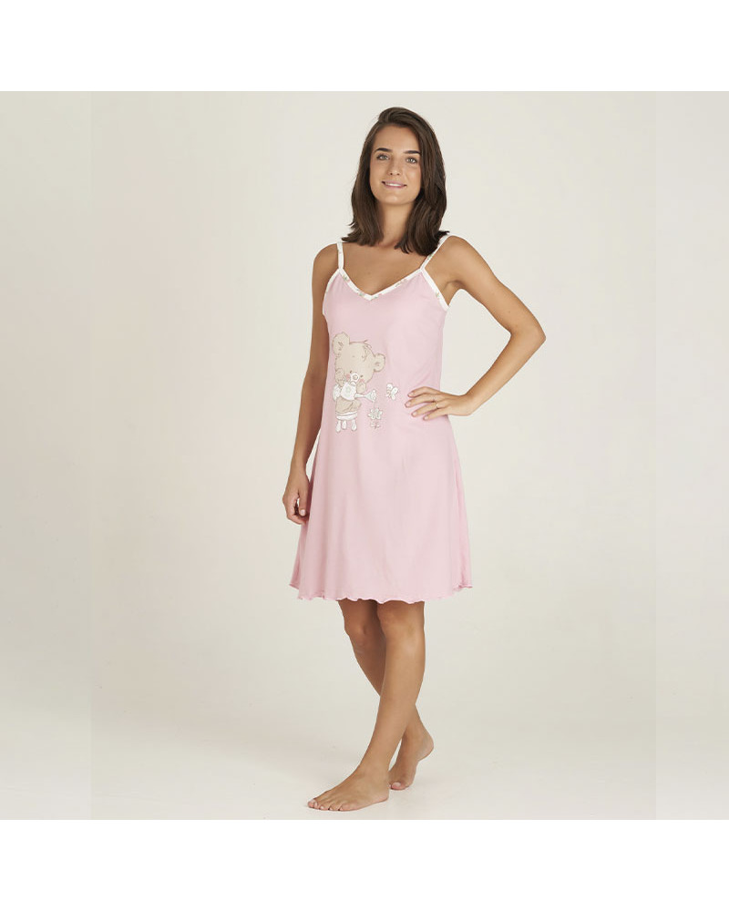 Camisón Verano Algodón Señora Estampado Osito a precio barato