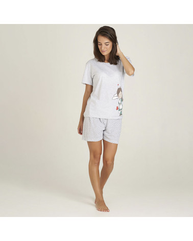 Pijama Verano Algodón Señora Estampado Conejito a precio barato