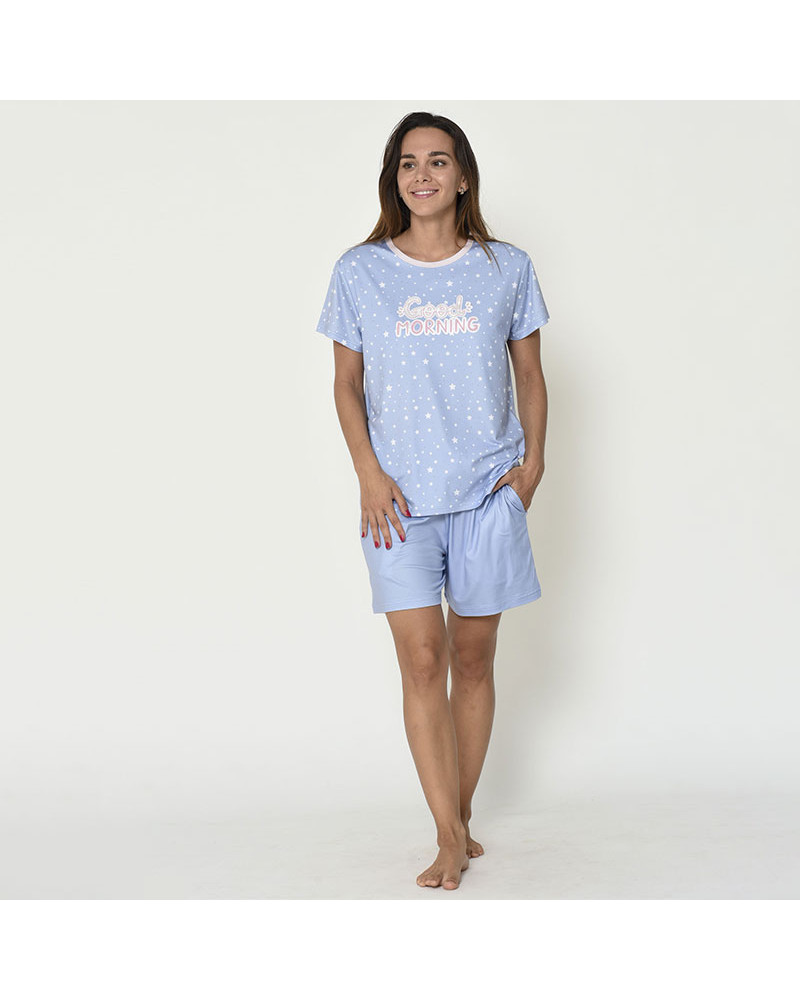 Pijama Verano Algodón Mujer Estampado Estrellas a precio barato