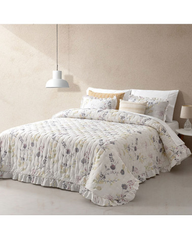 Colcha Volante Lavada Estampada + funda de cojín a precio barato