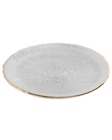 Plato Cristal Filo Oro Grecia de gran calidad barato