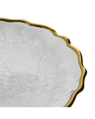 Plato Cristal Filo Oro Italia de gran calidad barato