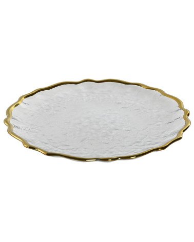 Plato Cristal Filo Oro Italia de gran calidad barato