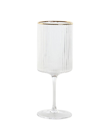 Juego 6 Copas Cristal Rayado Filo Oro 400 Ml a precio barato