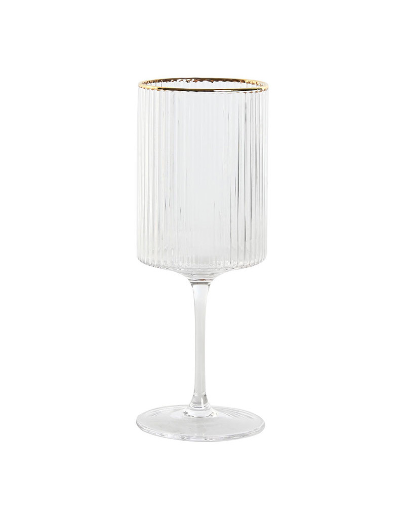 Juego 6 Copas Cristal Rayado Filo Oro 400 Ml a precio barato