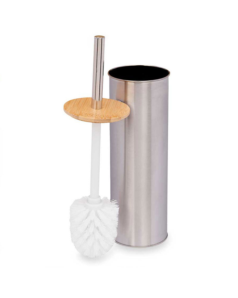 Escobillero Acero Tapa Bambú a precio barato