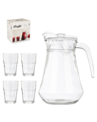 Juego 1 Jarra Cristal 1,3 Lt  + 4 Vasos 270 Mla precio barato