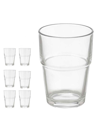 Juego 6 Vasos Agua Cristal Apilable 270 Ml a precio barato