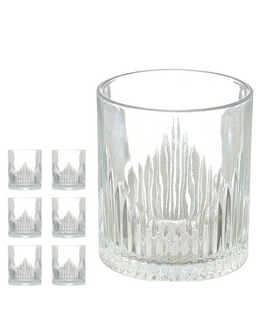Juego 6 Vasos Whisky Rayas Resistente 330 Ml a precio barato