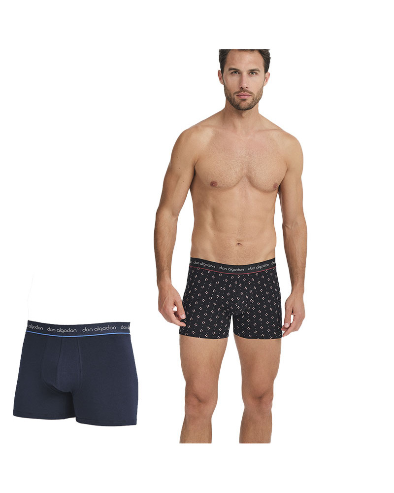 DESIGN - Confezione da 2 boxer neri con grafica con pizza