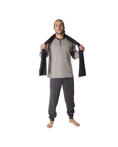 Pijama Invierno Caballero Punto Milano Perchado Rombos a precio barato
