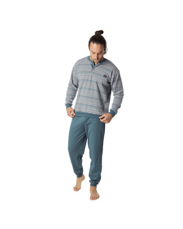 Pijama Invierno Caballero Punto Milano Perchado Zig Zag a precio barato