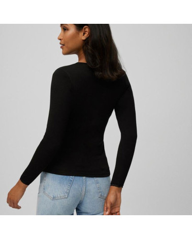 Camiseta Barata Mujer Encaje Cuello Pico Térmica Manga Larga Ysabel Mora