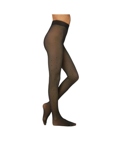 Panty Térmico Fantasía Topos Transparente 160 den