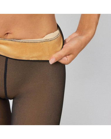 Panty Térmico Fantasía Topos Transparente 160 den
