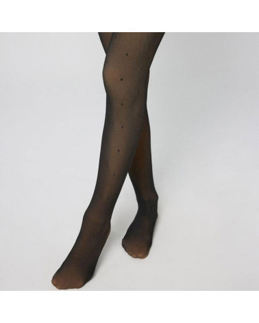 Panty Térmico Fantasía Topos Transparente 160 den