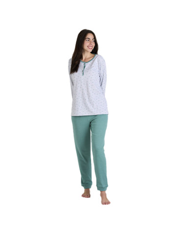 Pijama Invierno Perchado Señora Florecitas juvenil a precio barato