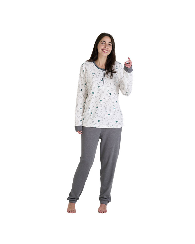 Pijama Lago Mujer Invierno Lazy De Fabianni