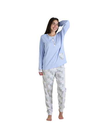 Pijama Invierno Perchado Señora Ramas