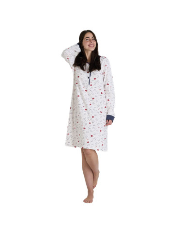 Camisón Algodón Señora Bordado Fantasmas