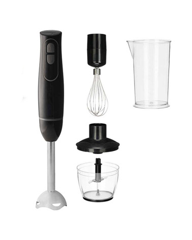 Set 4 Piezas Batidora 100W Vaso 500 Ml Negra Barata de Calidad