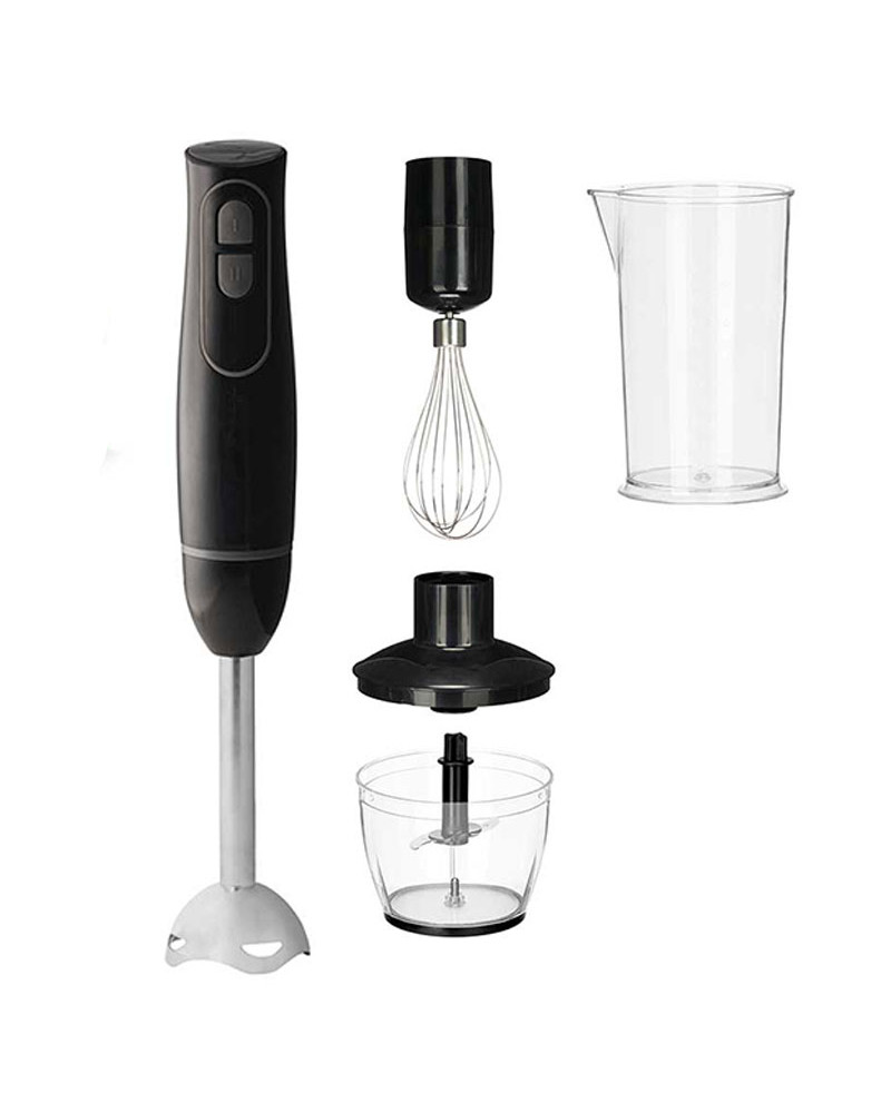 Set 4 Piezas Batidora 100W Vaso 500 Ml Negra Barata de Calidad