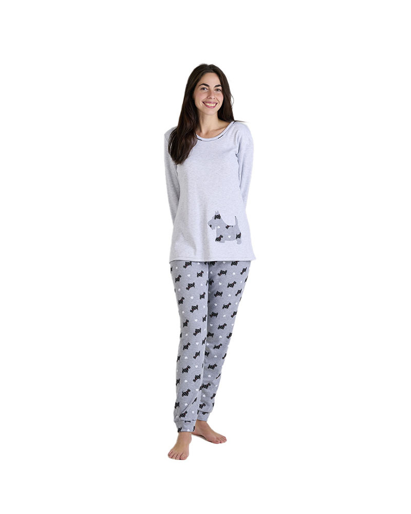 Pijama Invierno Perchado Señora Perritos juvenil a precio barato
