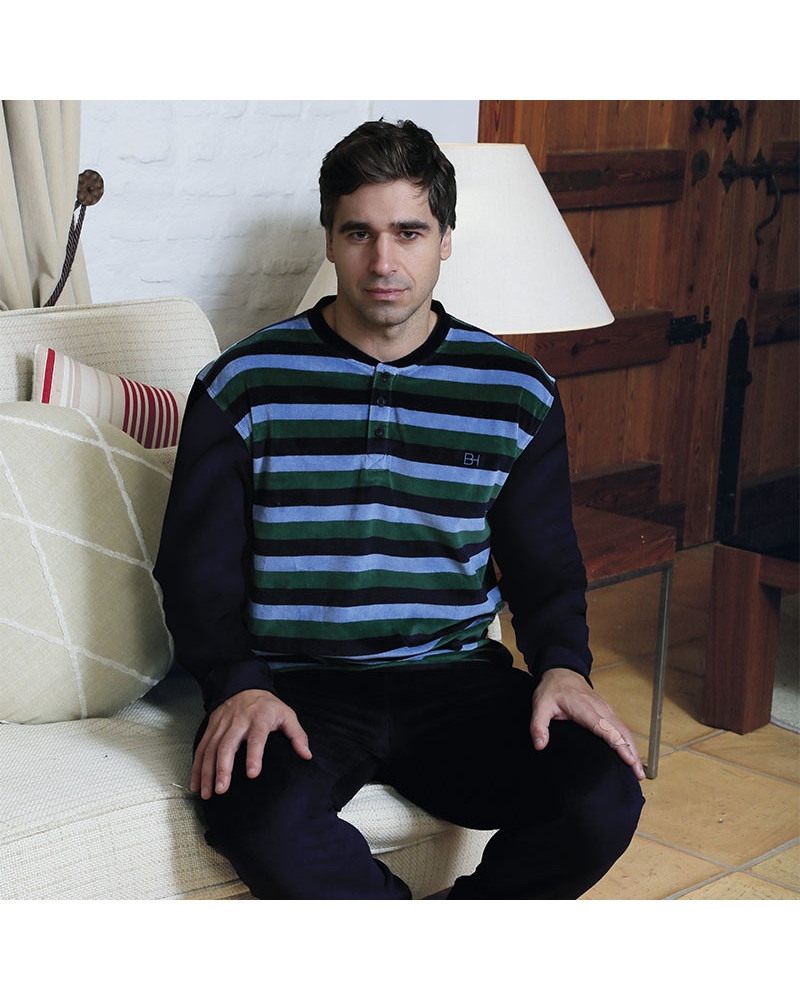 Pijama Invierno Hombre Coralina Liam Tallas Grandes a precio barato