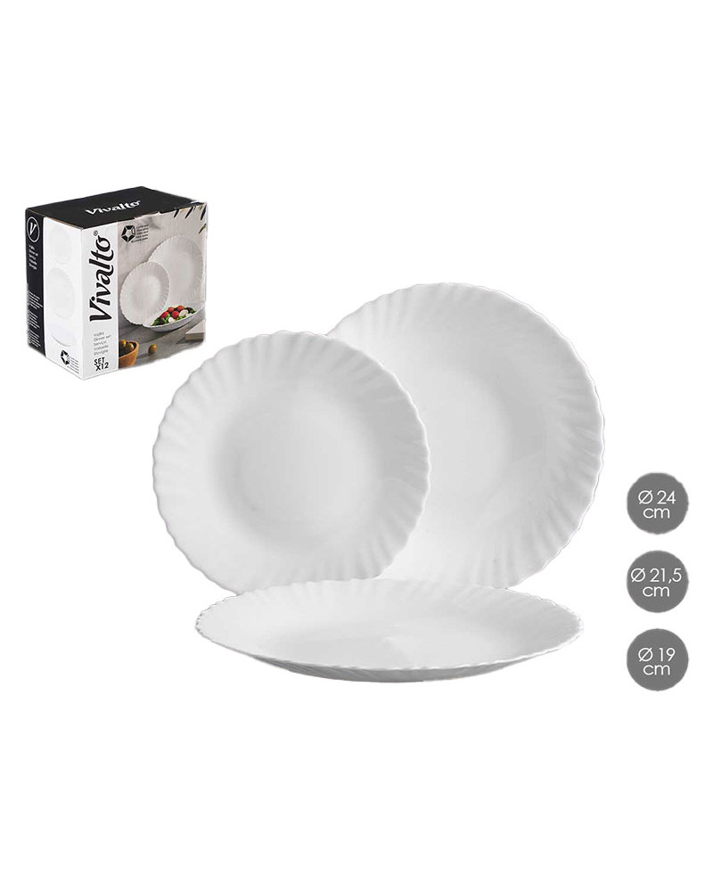 Vajilla 12 Piezas Opal Clásica a precio barato