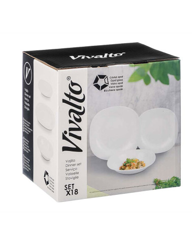 Vajilla 18 Piezas Opal Clásica Relieve a precio barato