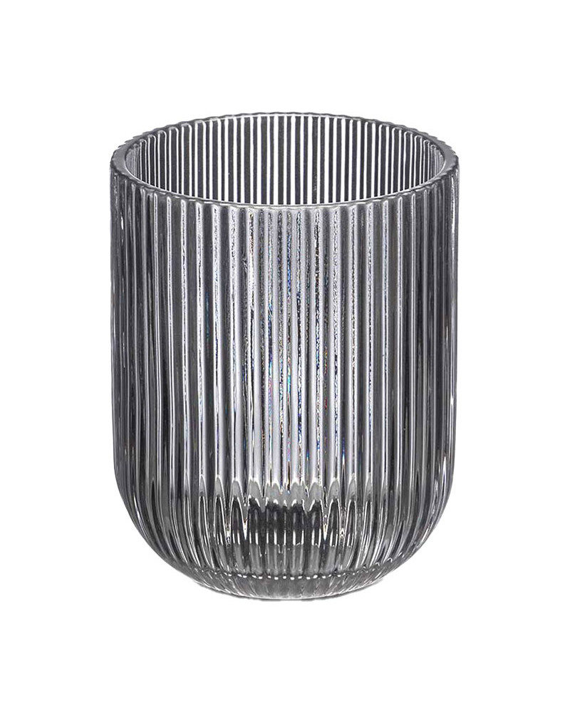 Juego 6 Vasos Agua Rayas Color Cristal 270 Ml a precio barato