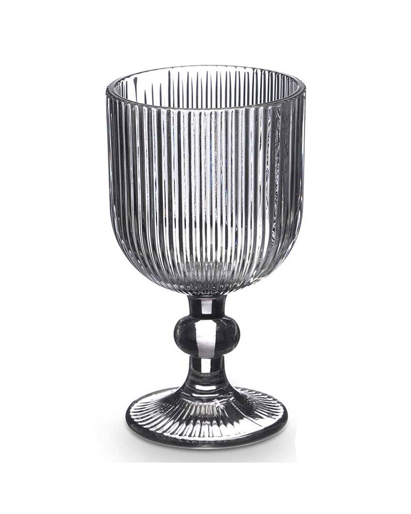 Juego 6 Copas Agua Rayas Color Cristal 240 Ml a precio barato