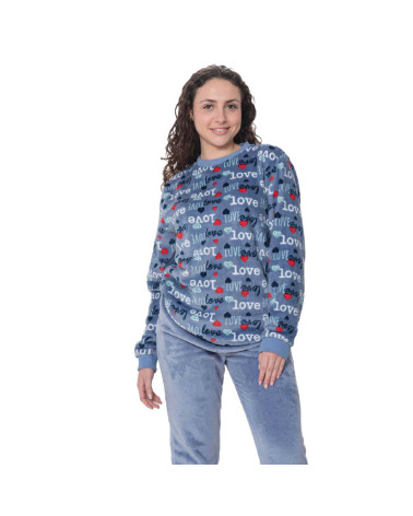 Pijama Invierno Mujer Coralina Love