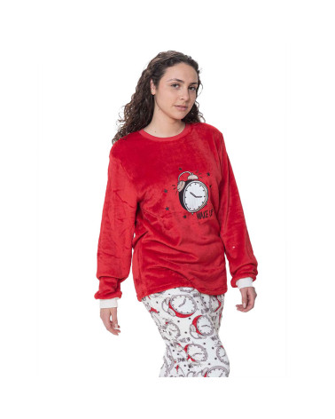 Pijama Invierno Mujer Coralina Reloj a precio barato