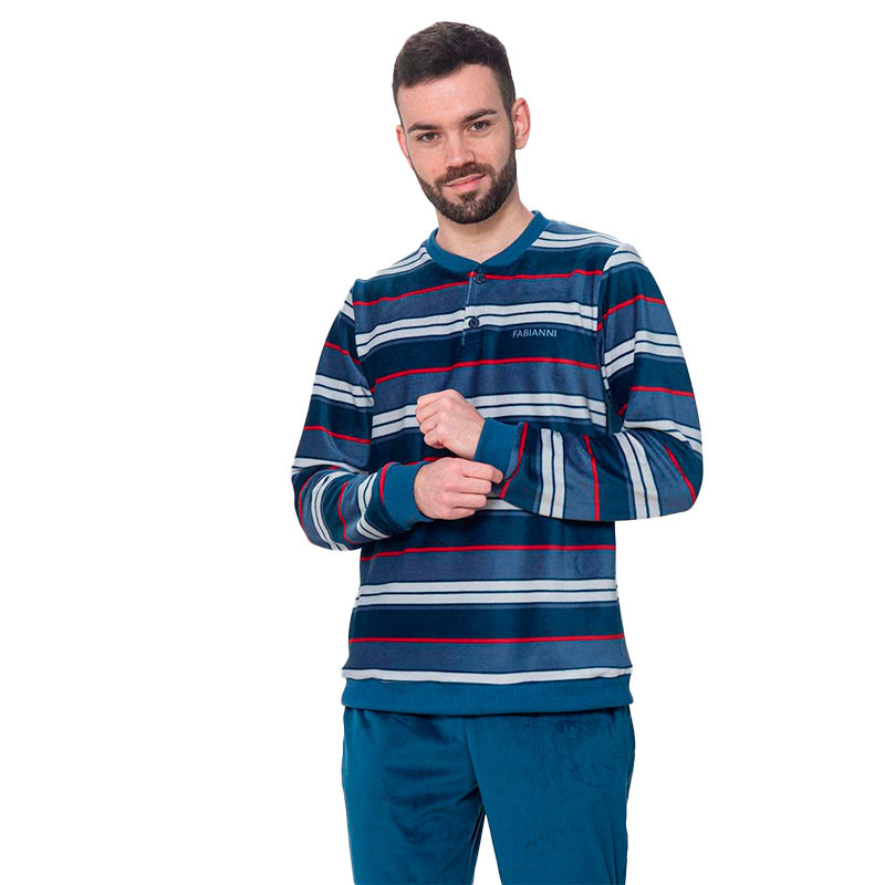 Revitex Pijamas Hombre Terciopelo Pijamas Velour Hombre