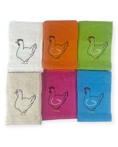Pack 6 Paños Cocina Rizo Bordados 500 gr/m2