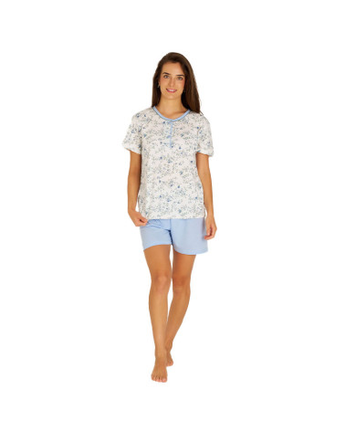Pijama Verano Algodón Señora Estampado Flor a precio barato