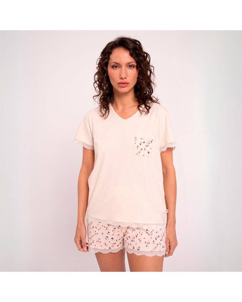Pijama Mujer Algodón Verano Puntilla MuyDemi a precio barato