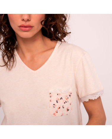 Pijama Mujer Algodón Verano Puntilla MuyDemi a precio barato