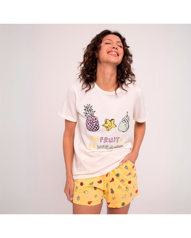 Pijama Mujer Algodón Verano Frutas Fantasia a precio barato