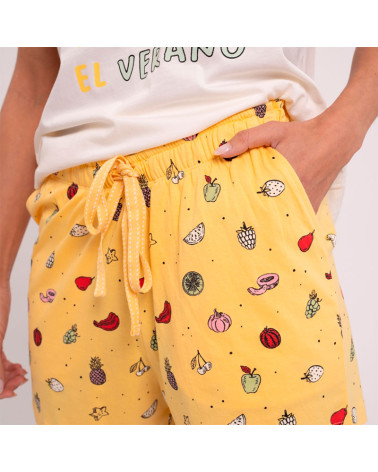 Pijama Mujer Algodón Verano Frutas Fantasia a precio barato